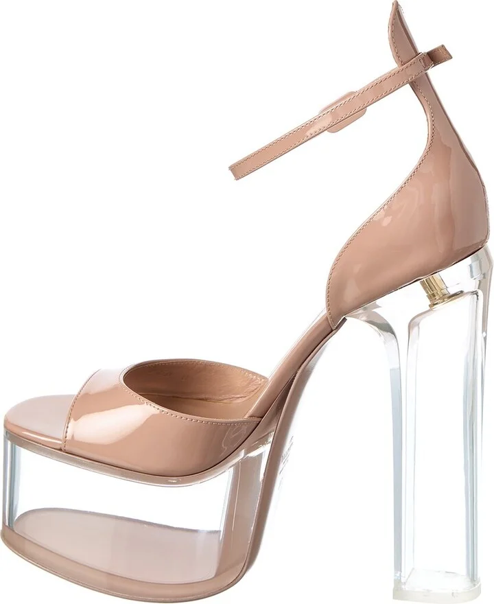 Valentino Tan-Go 155 Patent Platform Sandal - Image 2