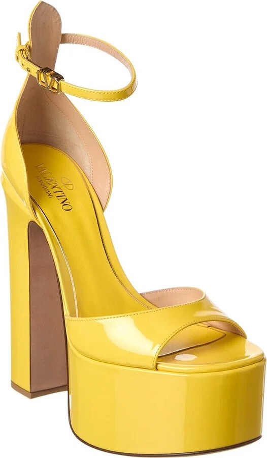 Valentino Tan-Go 155 Patent Platform Sandal