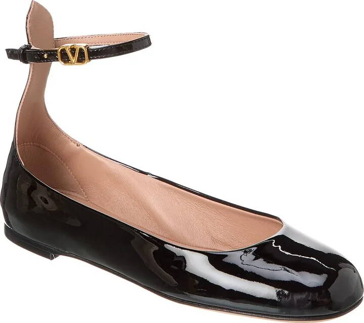Valentino Tan Go Patent Flat