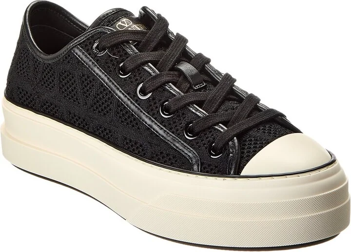 Valentino Toile Iconographe Canvas & Leather Platform Sneaker