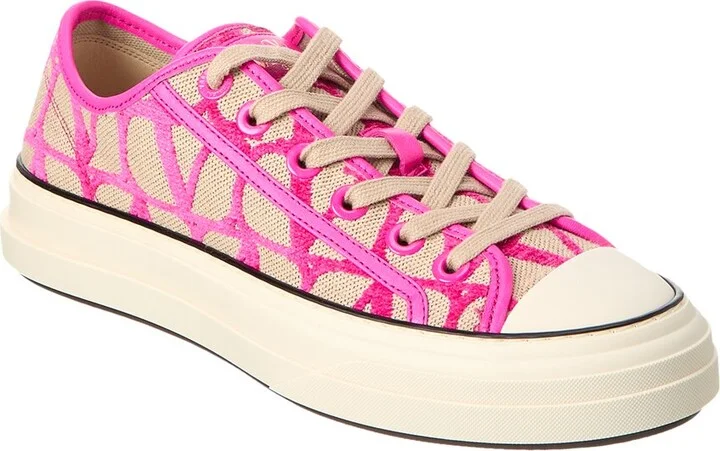 Valentino Toile Iconographe Canvas & Leather Sneaker