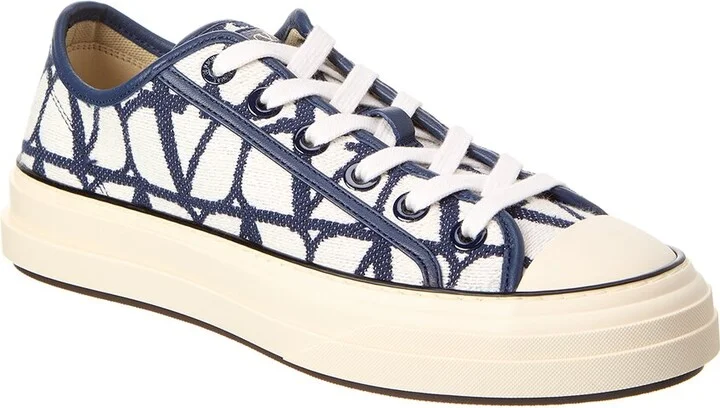 Valentino Toile Iconographe Canvas & Leather Sneaker