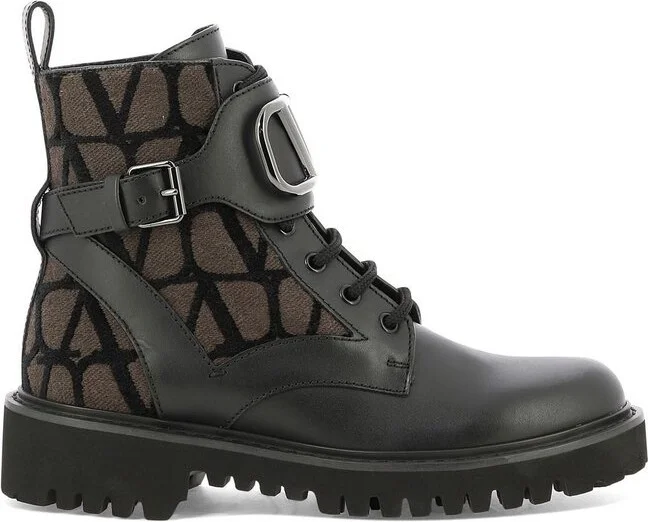 Valentino Toile Iconographe Round Toe Ankle Boots