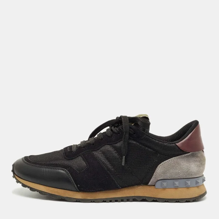 Valentino Tricolor Leather and Mesh Rockrunner Sneakers Size 42