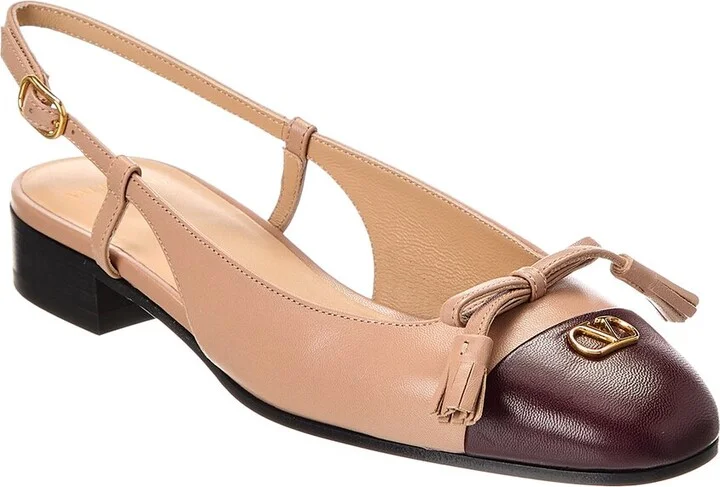 Valentino Valet Du Roi Leather Slingback Ballerina Flat