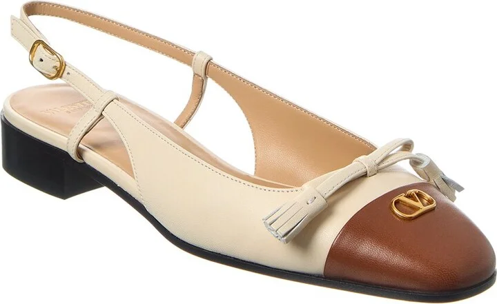 Valentino Valet Du Roi Leather Slingback Ballerina Flat