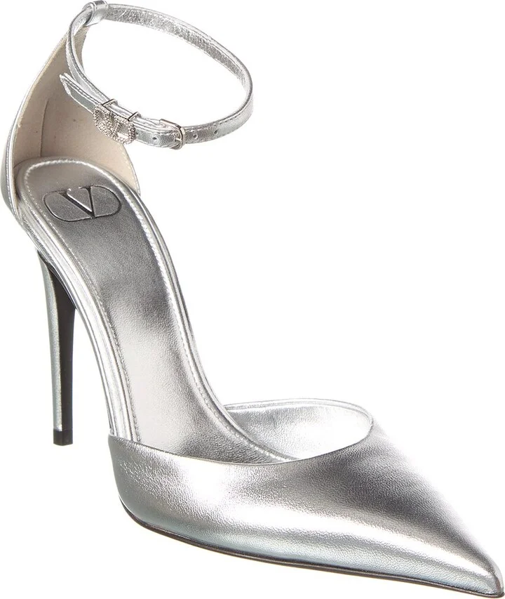 Valentino Vlogo 100 Ankle Strap Leather Pump