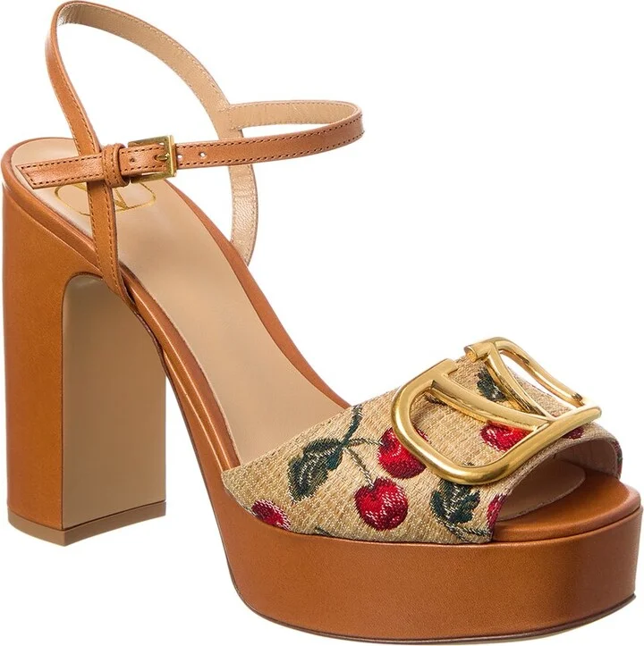 Valentino VLogo 115 Canvas Platform Sandal