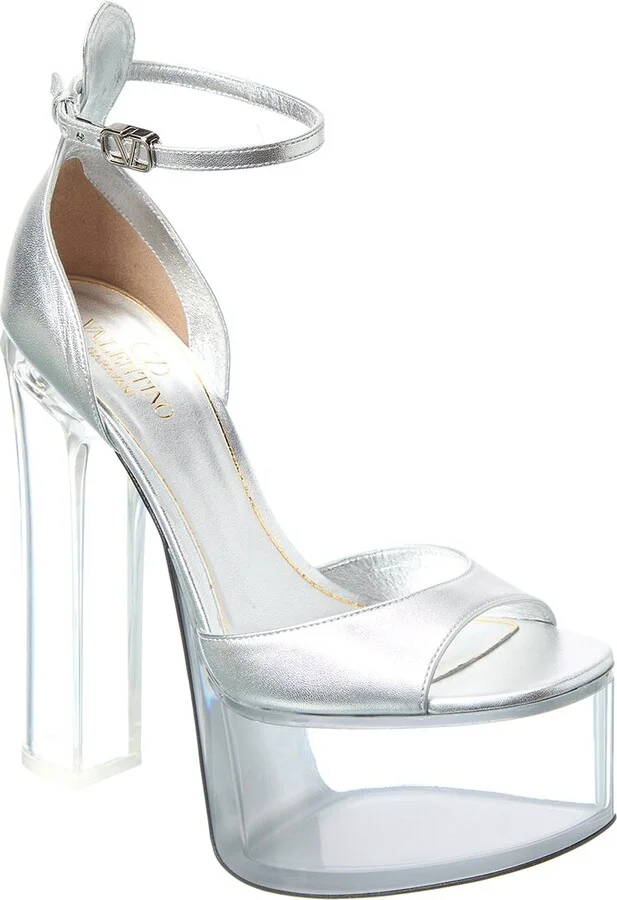 Valentino Vlogo 155 Leather Platform Sandal