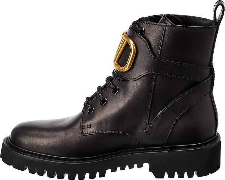 Valentino Vlogo 35 Leather Combat Boot - Image 2