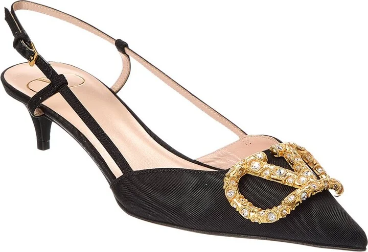 Valentino VLogo 40 Grosgrain Slingback Pump