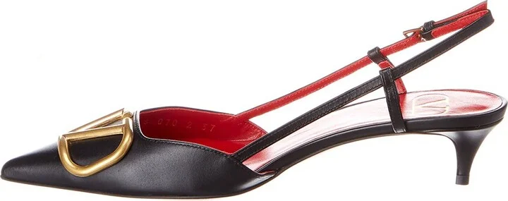Valentino Vlogo 40 Leather Slingback Pump - Image 2
