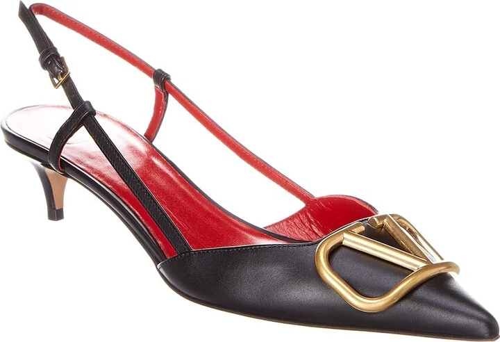Valentino Vlogo 40 Leather Slingback Pump
