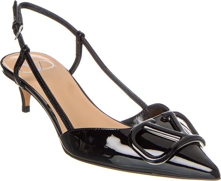 Valentino Vlogo 40 Patent Slingback Pump