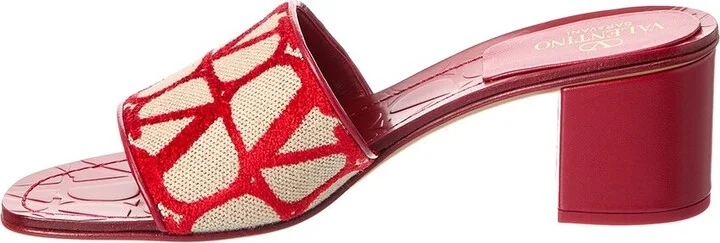 Valentino Vlogo 50 Toile Iconographe Canvas Sandal - Image 2