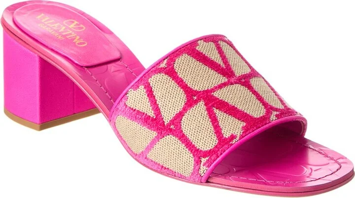 Valentino Vlogo 50 Toile Iconographe Canvas Sandal