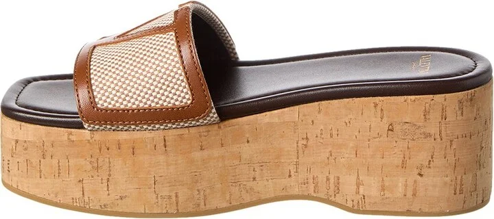 Valentino Vlogo 60 Canvas & Leather Platform Sandal - Image 2