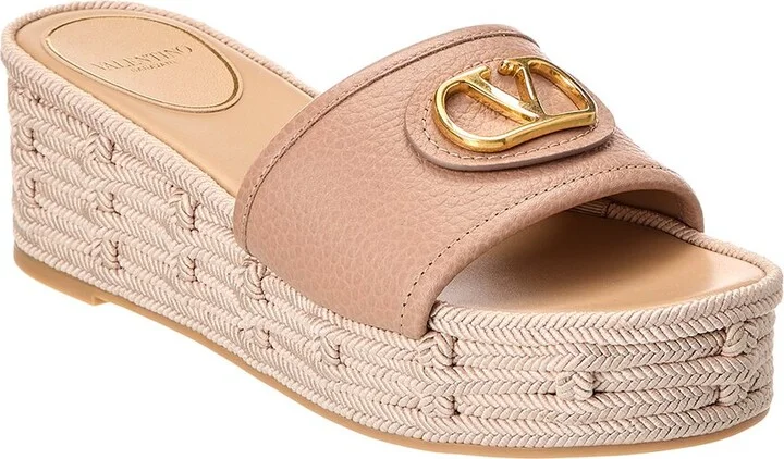Valentino Vlogo 60 Grainy Leather Platform Sandal