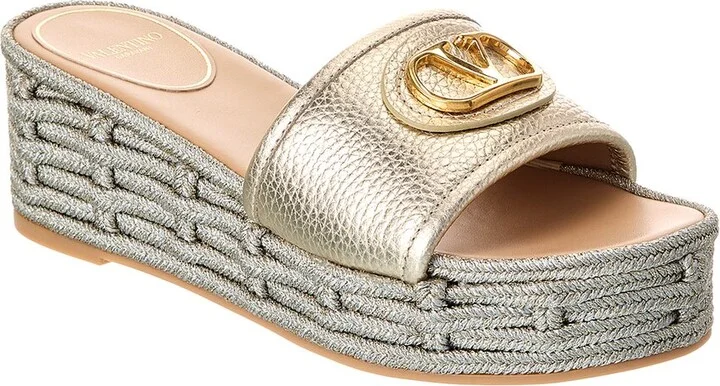 Valentino Vlogo 60 Grainy Leather Platform Sandal