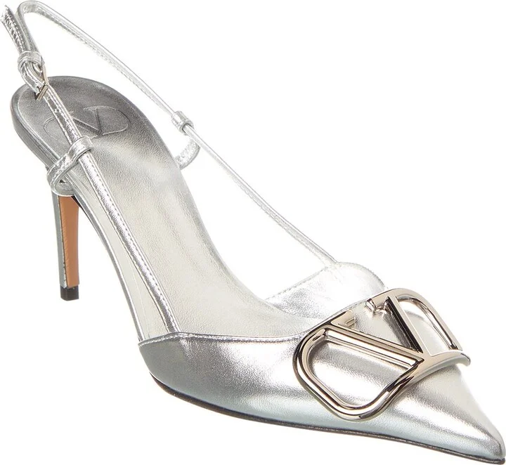 Valentino Vlogo 80 Leather Slingback Pump