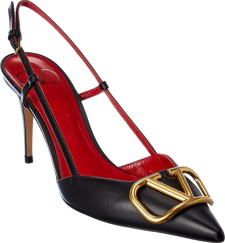 Valentino Vlogo 80 Leather Slingback Pump