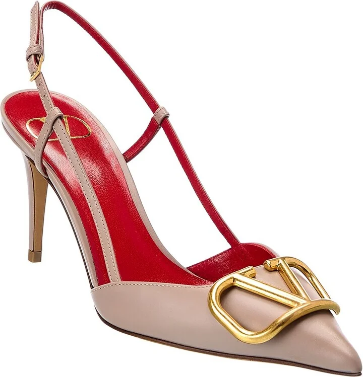 Valentino Vlogo 80 Leather Slingback Pump