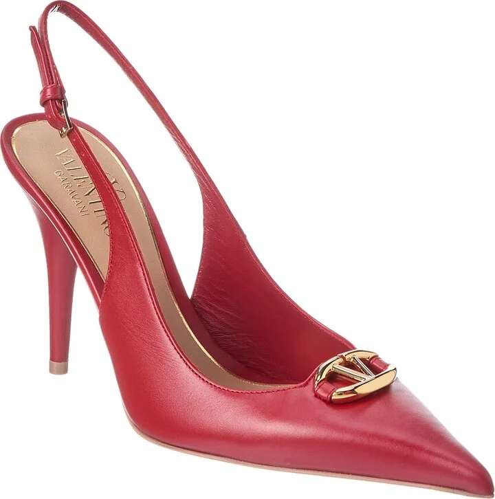 Valentino Vlogo 90 Leather Slingback Pump