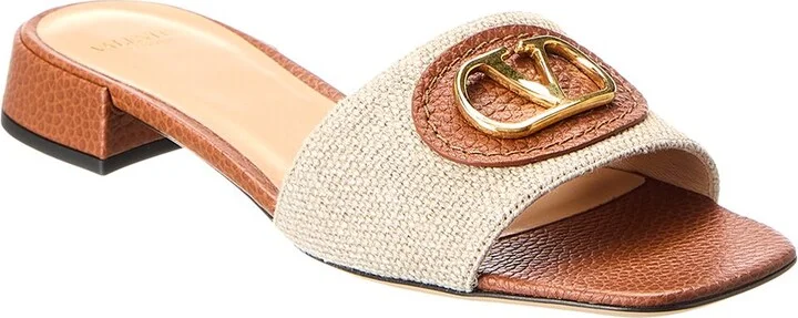 Valentino Vlogo Canvas & Leather Sandal