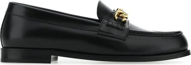 Valentino VLogo Chain Almond Toe Slip-On Loafers