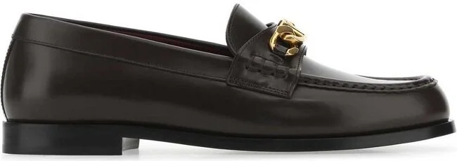 Valentino VLogo Chain Almond Toe Slip-On Loafers