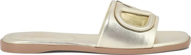 Valentino VLogo Cut-Out Slip-On Sandals