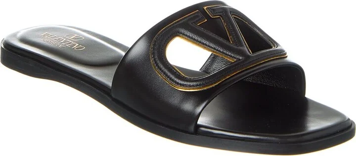Valentino VLogo Cutout Leather Sandals