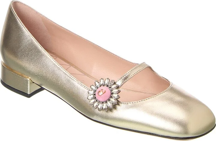 Valentino Vlogo Leather Flat