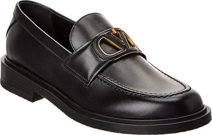 Valentino Vlogo Leather Loafer