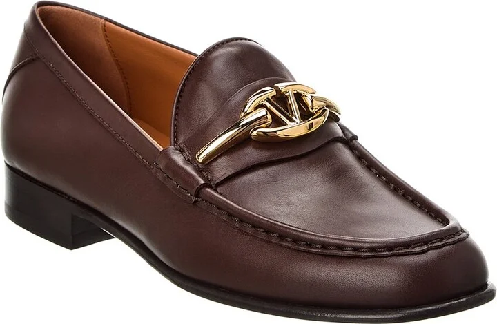 Valentino Vlogo Leather Loafer