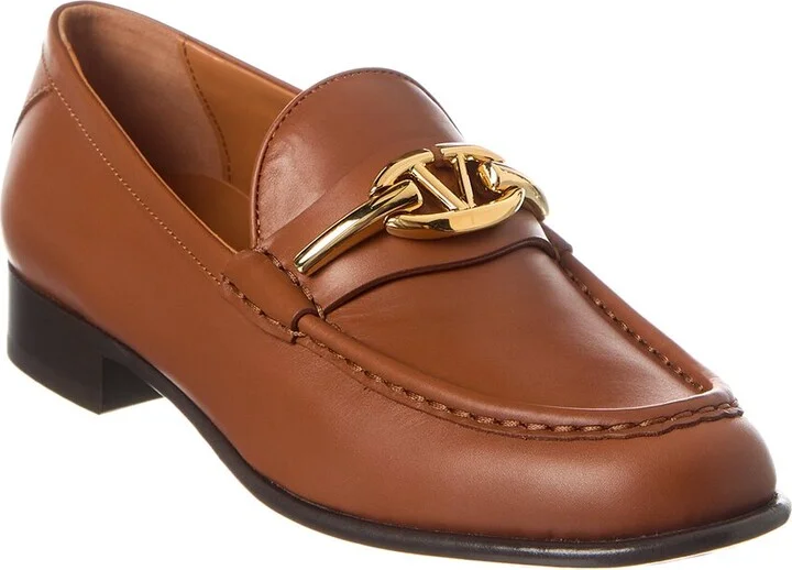 Valentino Vlogo Leather Loafer