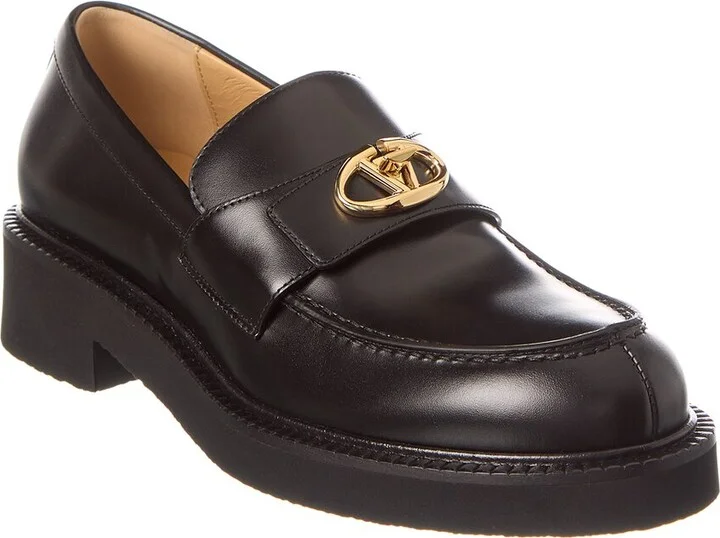 Valentino Vlogo Leather Loafer
