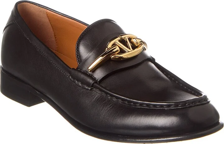 Valentino Vlogo Leather Loafer