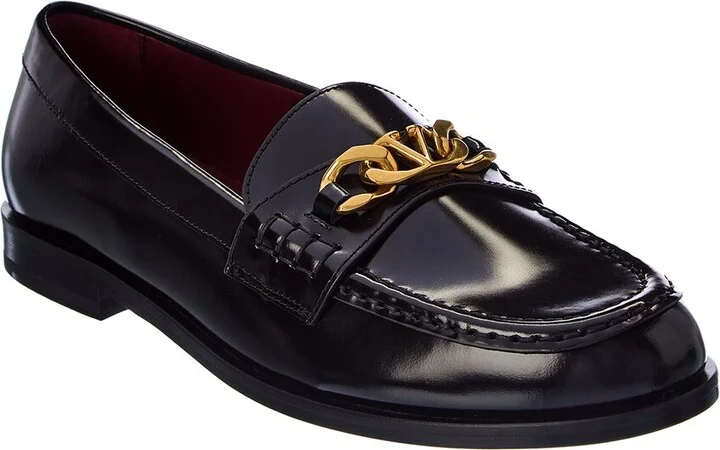 Valentino Vlogo Leather Loafer
