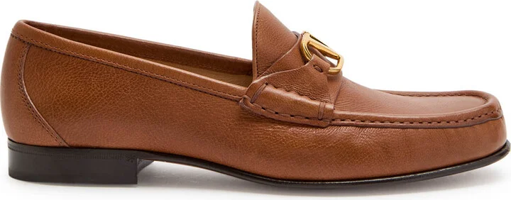 Valentino Vlogo Leather Loafers