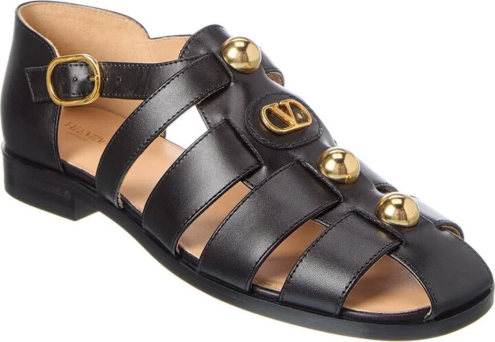 Valentino Vlogo Leather Sandal