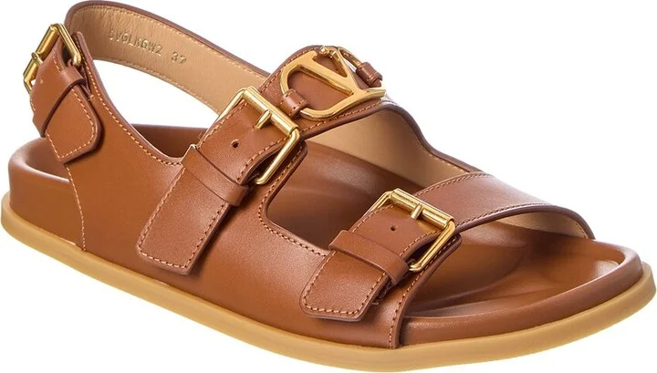 Valentino Vlogo Leather Sandal