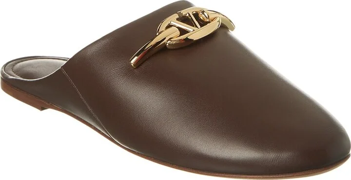 Valentino Vlogo Leather Slide