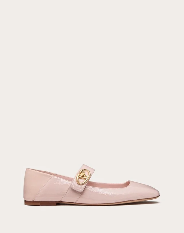 Valentino VLogo Locker Mary-Jane Square Toe Ballerina Shoes