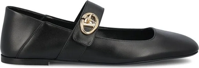 Valentino VLogo Locker Square Toe Ballerina Shoes
