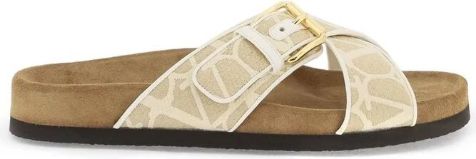 Valentino VLogo Monogram Slip-On Slides