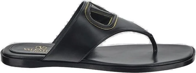 Valentino VLogo Patch Cut-Out Slip-On Sandals