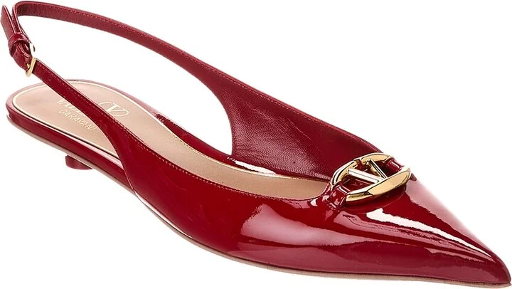 Valentino Vlogo Patent Slingback Flat