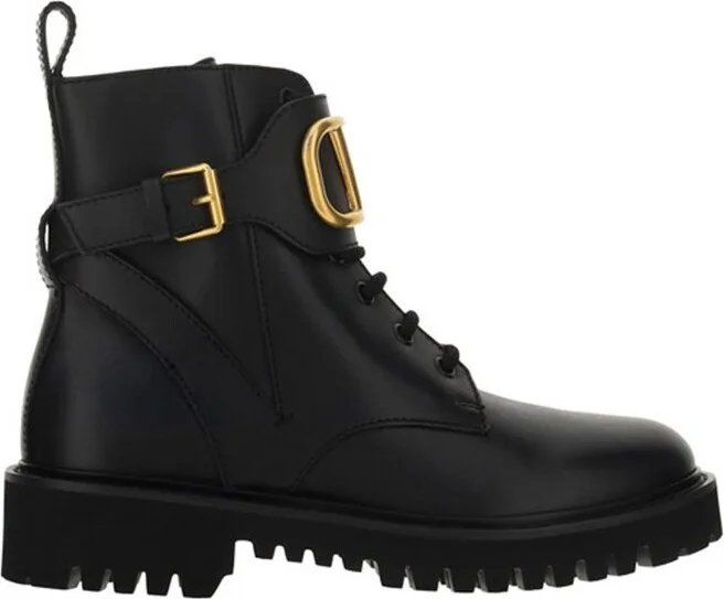 Valentino VLogo Plaque Ankle Boots