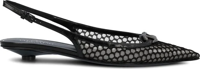 Valentino VLogo Plaque Mesh Slingback Pumps